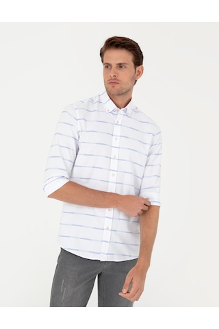 Pierre Cardin Erkek Mavi Gömlek Desenli 50296902-vr036 Mavi