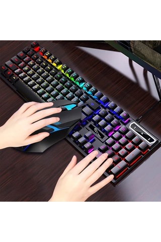 Techbloom Ergonomic Kablolu Klavye Ve Fare Kombosu Beyaz Mekanik Hissi Pc Laptop Windows Mac Diğer