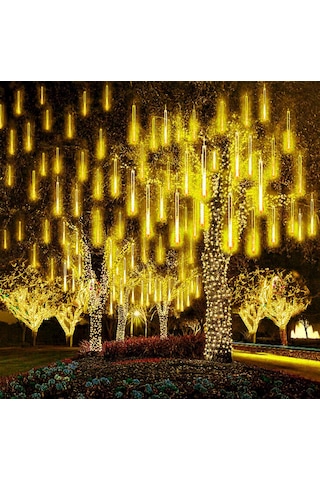 Sekizgen Led 8'li Günışığı Eklenebilir Meteor Yağmur Tüp Led Işık Dekoratif Ve Yılbaşı Aydınlatma Günışığı