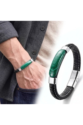 Moncuk Design Malahit Verde Doğal Taşlı Deri Çelik Erkek Bileklik 33512b1d17 Çok Renkli Moncuk Design Malahit Verde Doğal Taşlı Deri Çelik Erkek Bileklik 33512b1d17 Çok Renkli