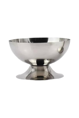 Homyl Paslanmaz Çelik Dondurma Fincan Tatlı Parti Bebek 6cm Gümüş