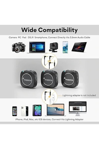 Maono Au-wm820a2 Dual Kablosuz Yaka Mikrofonu
