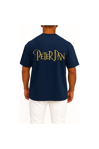 Bahriyeli Collection Oversize Peeter Paan Peter Pan Wendy Darling Musical Theatre Cep Ve Sırt Tasarımlı Unisex T-shirt Lacivert