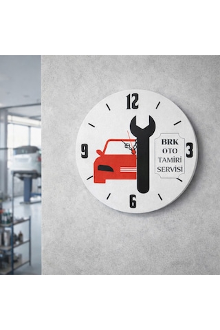 Oto Servis Ve Bakım İçin Tasarlanmış Duvar Saati 40 Cm No 4000 Beyaz