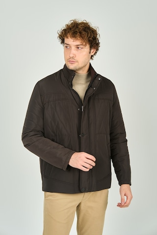 Lucas Erkek Fermuar Ve Çıtçıt Kapamalı Hakim Yaka Kaban 4785 Kahverengi Kahverengi