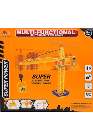 Çok Fonksiyonlu Kumandalı Kule Vinç Işık Ve Ses Efektli Çok Renkli