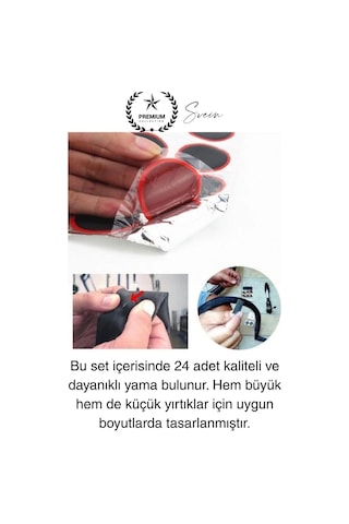 Ekstra Güçlü Araba Bisiklet Motosiklet Soğuk Yama Lastik Tamir Yaması Seti 24 Parça Kolay Pratik