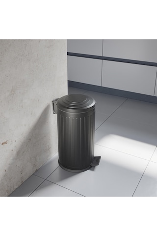 Aqua Bagno Midas Çöp Kovası -pedallı 16 Lt. , Mat Siyah