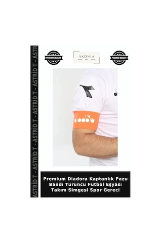 Premium Diadora Kaptanlık Pazu Bandı Turuncu Futbol Eşyası Takım Simgesi Spor Gereci