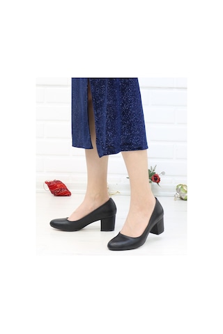 Nesilshoes Nesil Shoes Bln 110 Siyah Günlük Topuklu Kadın Ayakkabı