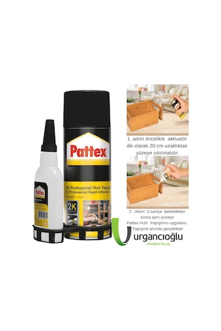 Pattex 2K Aktivatörlü Hızlı Japon Yapıştırıcısı 200 ML + 35 ML