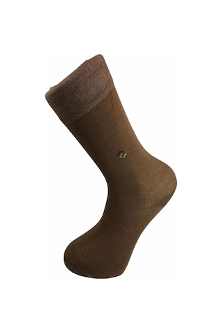 Yazlık Dikişsiz Pamuklu Erkek Çorabı-Açık Kahve Açık Kahverengi