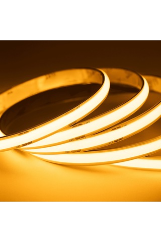 Cob Led Şerit 320/led 5m 12v Beyaz Işık 8mm Ip20 Aydınlatma Hortumu Kendinden Yapışkanlı Adaptör Dahil