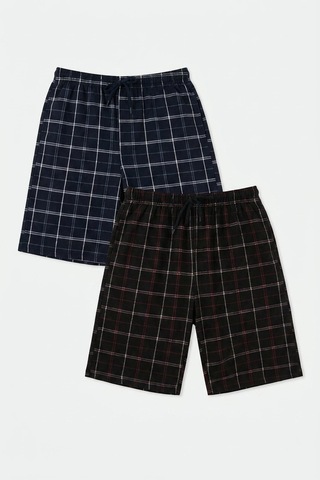 Buratti Pamuklu Regular Fit Bağlamalı Cepli 2'li Pijama Paket Şort Erkek Şort 6574004s2 Lacivert-siyah-bordo