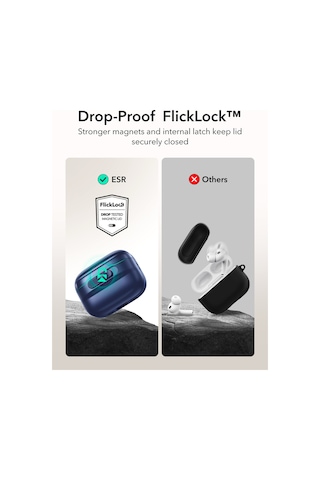 Apple AirPods Uyumlu Pro 3 2025 Pulse Flicklock Manyetik Kılıf Lacivert