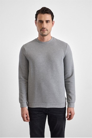 Süvari Gri Regular Düz Bisiklet Yaka Sweatshirt Sw2013700035-s05