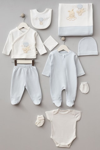 Bebitof 10parça Balonlu Tavşan Desenli Hastane Çıkışı Mavi