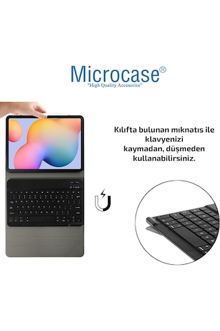 Microcase Lenovo Tab Plus M10 Plus Tb128fu Tablet Bluetooth Klavyeli Standlı Kılıf - Bkk4 Pembe Tablet Kılıfı