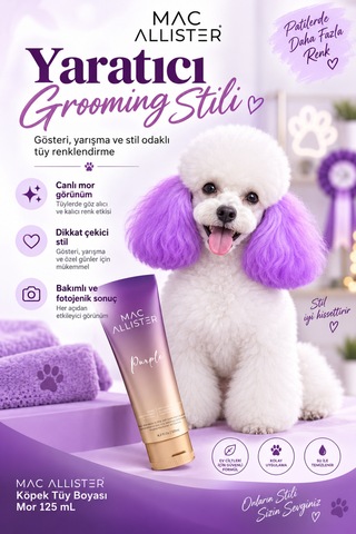Mac Allister Kedi Köpek Tüy Boyası Mor Renkli 125 Ml