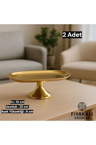 10x23 Cm Ayaklı Kayık Gold Sunumluk,çerezlik,kahvaltı Tabağı,sunum Tabağı,kozmetik,takı Tabağı Gold