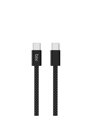 Bix T4cc 65w Usb-c To Usb-c Manyetik Tasarımlı Örgülü Hızlı Şarj Ve Data Kablosu 1 Metre Siyah