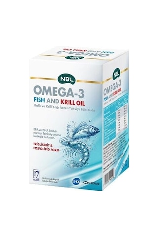 Nbl Omega-3 Fish & Krill Oil 50 Yumuşak Kapsül - Epa Ve Dha İçeren Omega-3 Takviye Edici Gıda