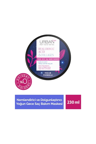 Urban Care Hyaluronik Asit & Kolajen Kuru ve Cansız Saçlara Özel Yoğun Gece Saç Bakım Maskesi 230 ML