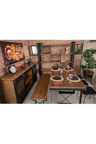 Deryawood Dogal Ağaç Yemek Masası Takımı