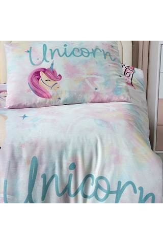 Unicornland Tek Kişilik %100 Pamuk Ranforce Nevresim Takımı Lila 3 Parça