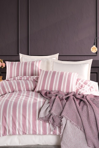 Eponj Home Sport Çizgili Nevresim Takımı Tek Kişilik Soft Line Bordo Bordo