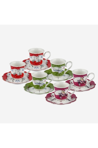 Mix Porselen Kahve Fincan Seti 90 Ml