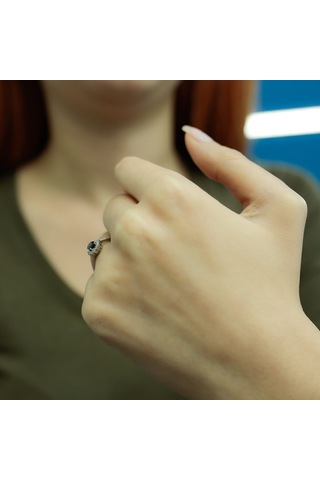 Lova Pırlantalı Oval Safir Anturaj Yüzük - 1020232