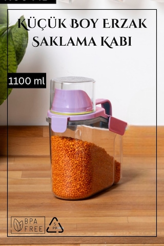 Contalı Sızdırmaz Erzak Saklama Kabı / 1100 Ml / Pembe - Tekli Pembe