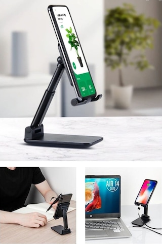 Telefon Tutucu Tablet Standı Uzayabilen Model Kayırmaz Tabanlı