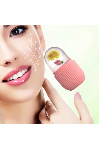 Ice Roller Buz Silindiri Terapi Etkili Yüz Masaj - Cilt Bakım Aleti 4741 Açık Mavi