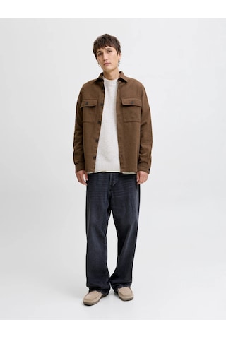 Jack & Jones Jack&jones Jprrayle Melange Solid L/s Erkek Gömlek 12286840 Kahverengi