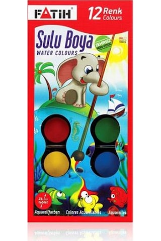 Fatih Sulu Boya 12'li Fırça . Sulu Boya