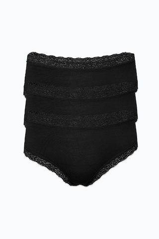 Malabadi Kadın 3'lü Paket Ultra Yumuşak Micro Modal Dantelli Slip Külot 3m700 Siyah