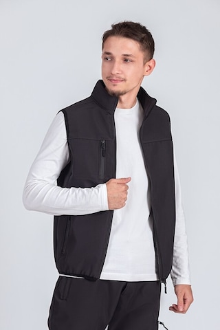Vatan Tekstil Softshell Dik Yaka Erkek Yelek Füme