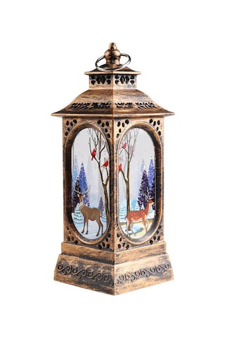 Noel Kar Küresi Fener Led'li Asılı Lamba Sıcak Gece Lambası Pille Çalışan Ev Süsleme Hediyeleri İçin