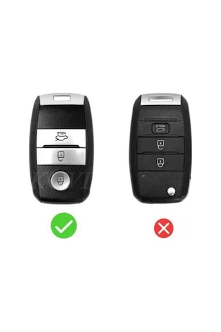 Lüx Kia Rio Uyumlu Ceed Soul Sportage Sorento Picanto 3 Buton Sustasız Nano Anahtar Kılıfı Beyaz Gold Renk