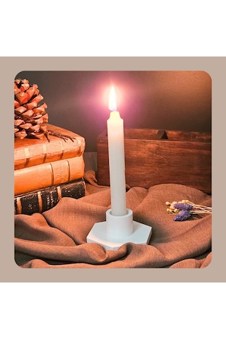 Lumen Dekoratif Mumluk & Şamdan El Yapımı Obje Minimalist Tasarım Beyaz