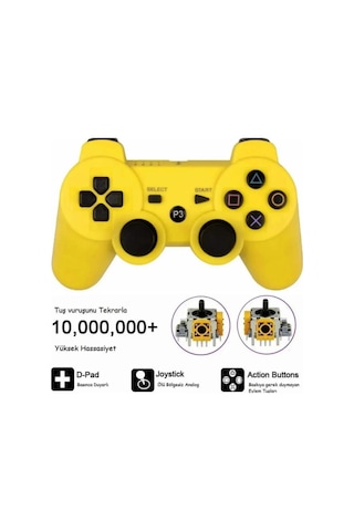 Leons Oyun Kolu Ps3 Uyumlu Gamepad Kol Ps3 Uyumlu Kablosuz Analog Oyun Kolu Şarjlı