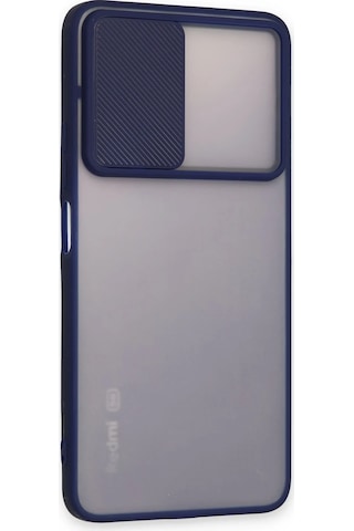 Gld-spt- Newface Xiaomi Redmi Note 11t Kılıf Palm Buzlu Kamera Sürgülü Silikon - Lacivert