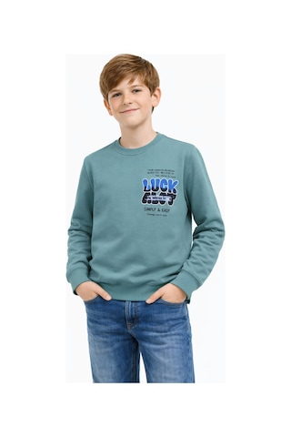 Baglan Erkek Çocuk Önü Arkası Baskılı Sweatshirt Bgl-st05237 Açık Yeşil