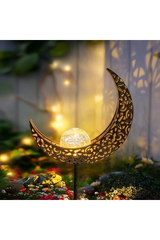 Willowhaven Hareket Sensörlü 3d Ay Efektli Solar Bahçe Lambası Ip65 Su Geçirmez