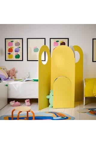 Ikea Grejsımojs Paravan, Sarı-gri, 190x120 Cm