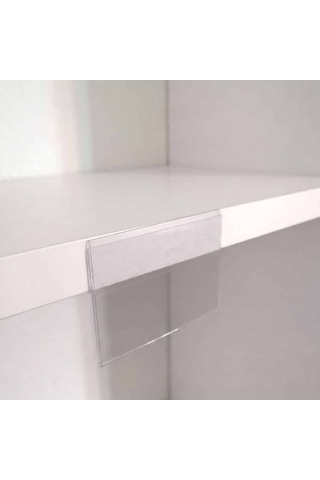 Cep Tipi Yapışkanlı Şeffaf Etiketlik 8x5cm U Tipi 100lü Paket 100 Adet