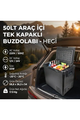Hegi 50 Lt Araç İçi Tek Kapaklı Buzdolabı