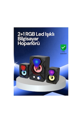 Astraltech Rgb Led Işıklı 2.1 Usb Oyun Hoparlörü Derin Bas Ve Net Ses